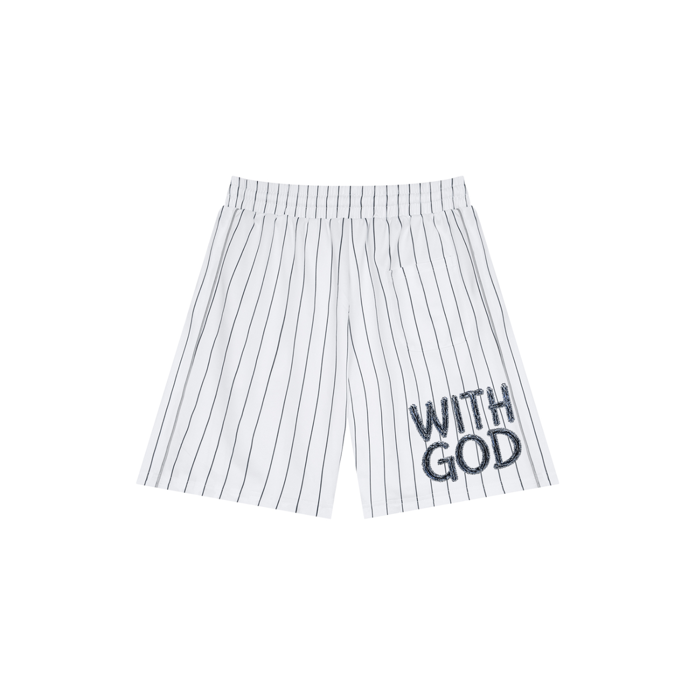 With God Pinstripe Shorts