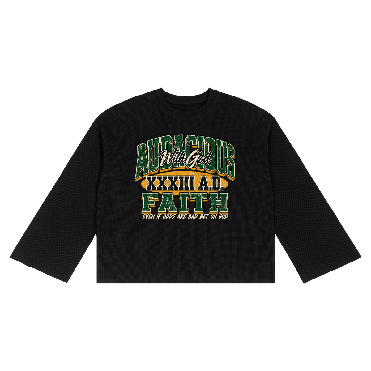 Bet on God Waffle Long Sleeve(blk)